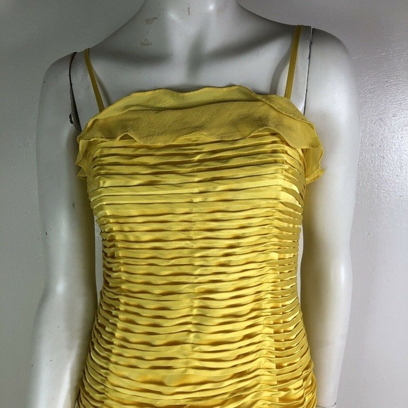 VTG 80s Sue Wong 8 Bright Yellow Flapper Dress - Picture 3 of 7